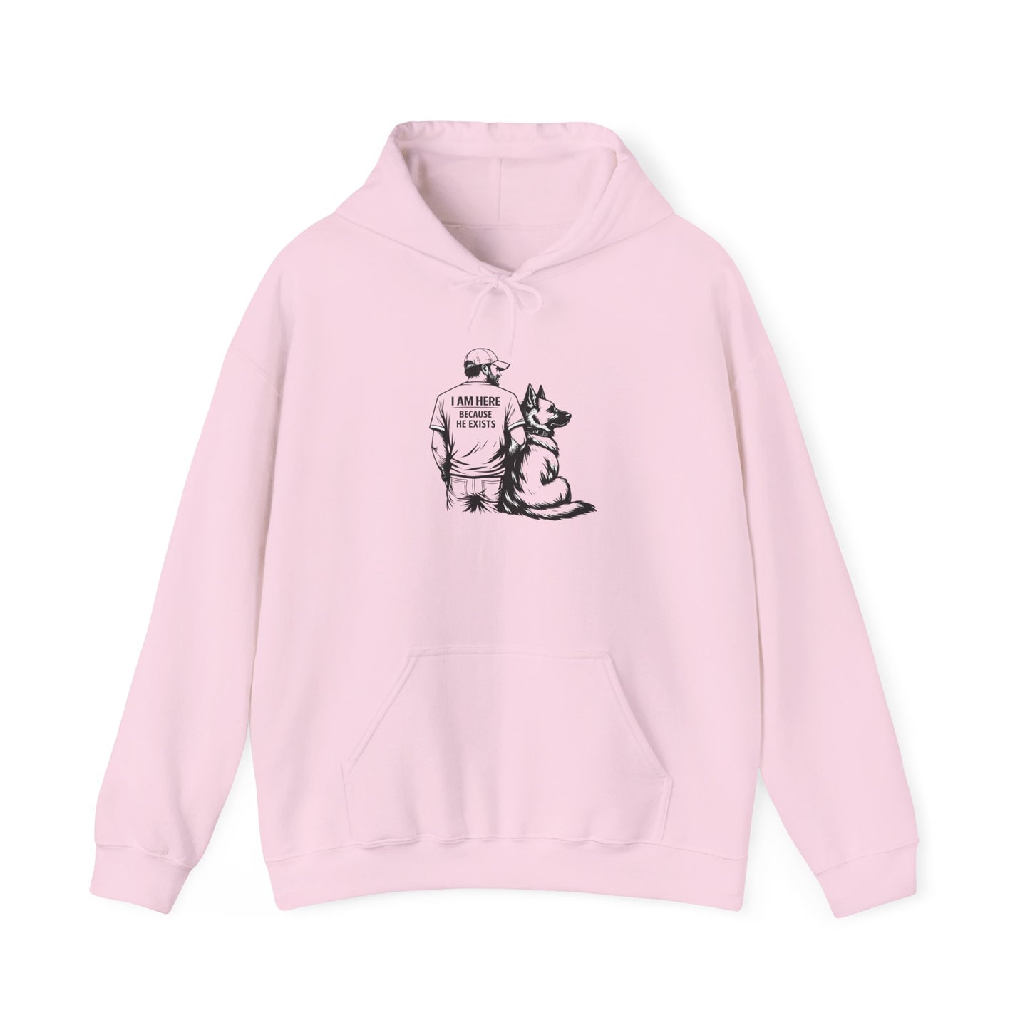 Hoodie — I Am My Dog’s Human Graphic Pullover (Man with German Shepherd)