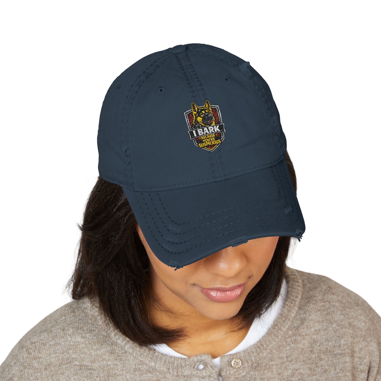 Distressed Embroidered Dad Hat — Tactical K9 Logo Cap