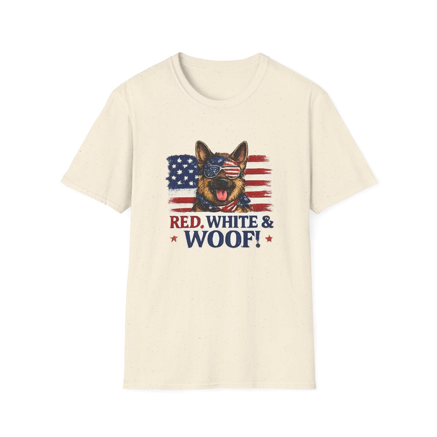 Patriotic German Shepherd Graphic T-Shirt | American Flag Dog Tee