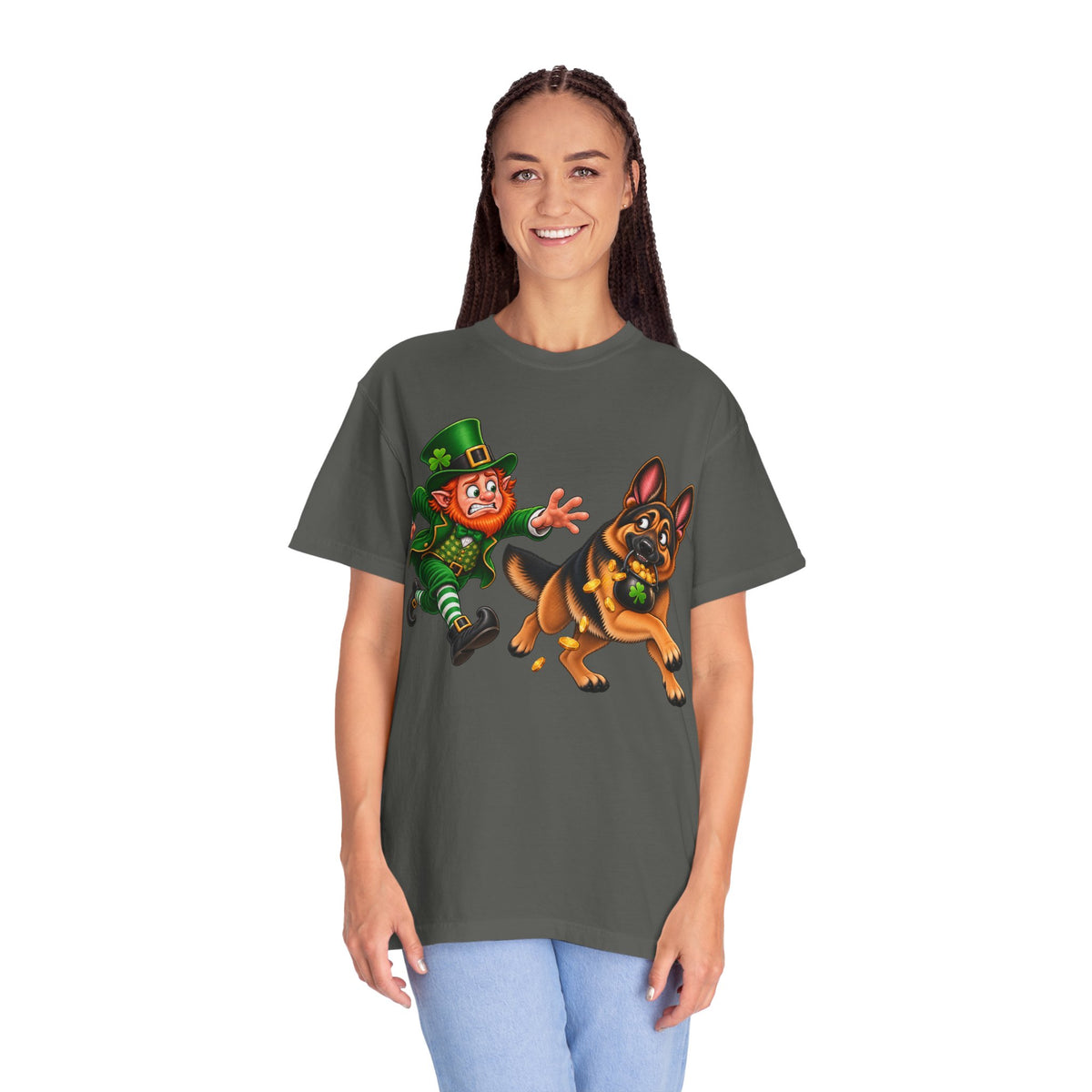 German Shepherd St. Patrick’s Day Shirt – Funny Leprechaun Chase GSD Tee