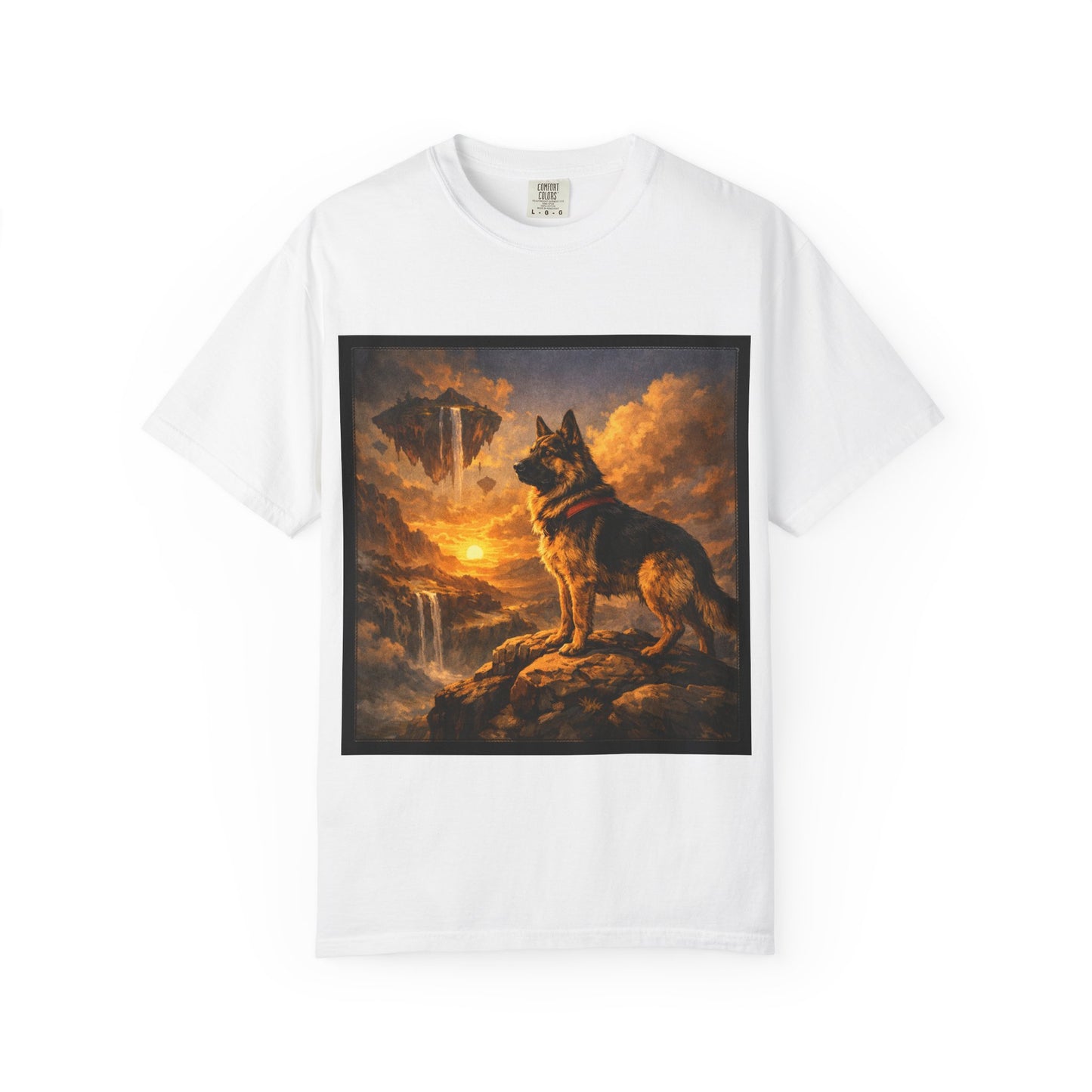 German Shepherd at Sunset T-shirt | Dog Portrait, Epic Landscape