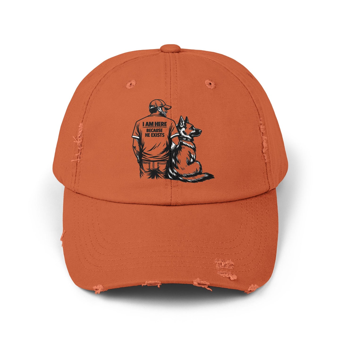 Dad and Dog Distressed Cap — Veteran/First Responder Tribute Hat