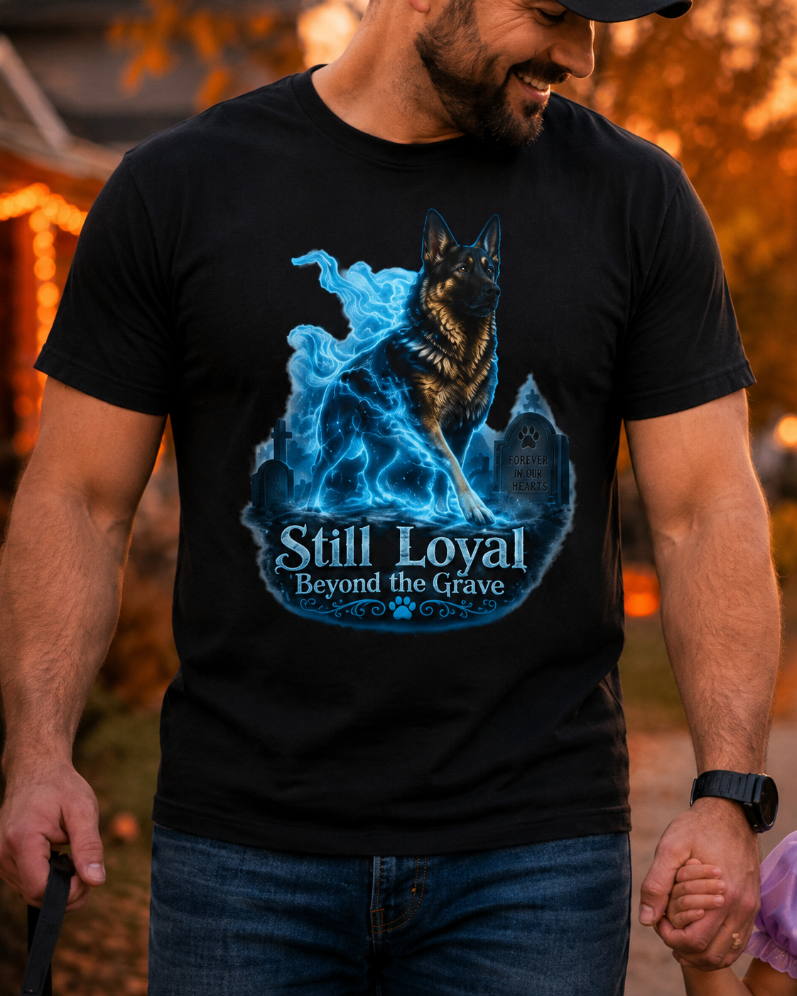 Ghost German Shepherd Shirt | Still Loyal Beyond the Grave | Gothic Halloween Dog T-Shirt