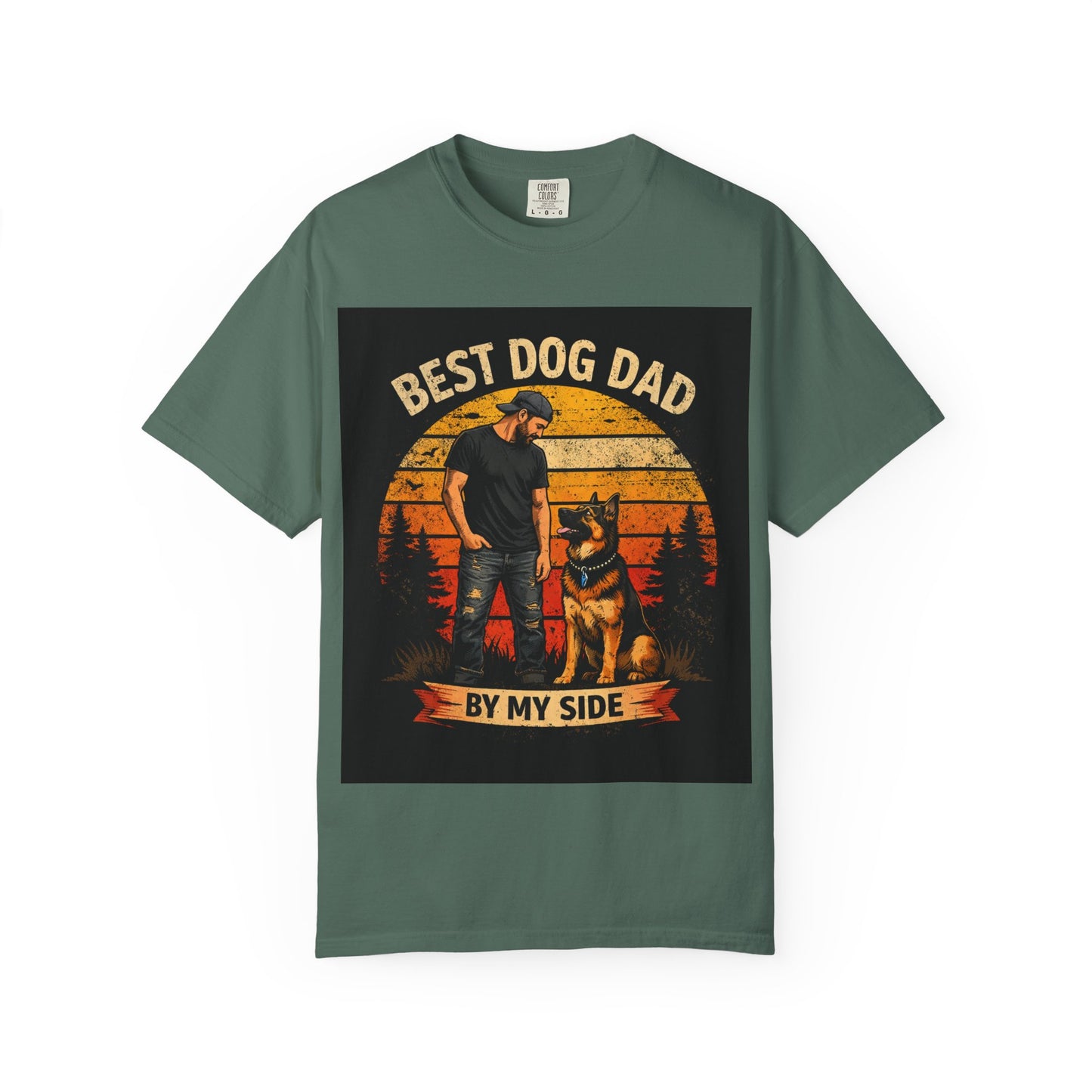 Best Dog Dad by My Side T-Shirt | Dog Lover Father Tee