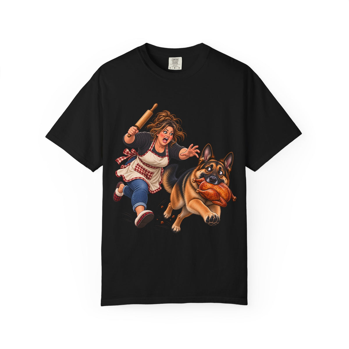 German Shepherd Thanksgiving Shirt – Funny Turkey Thief GSD T-Shirt