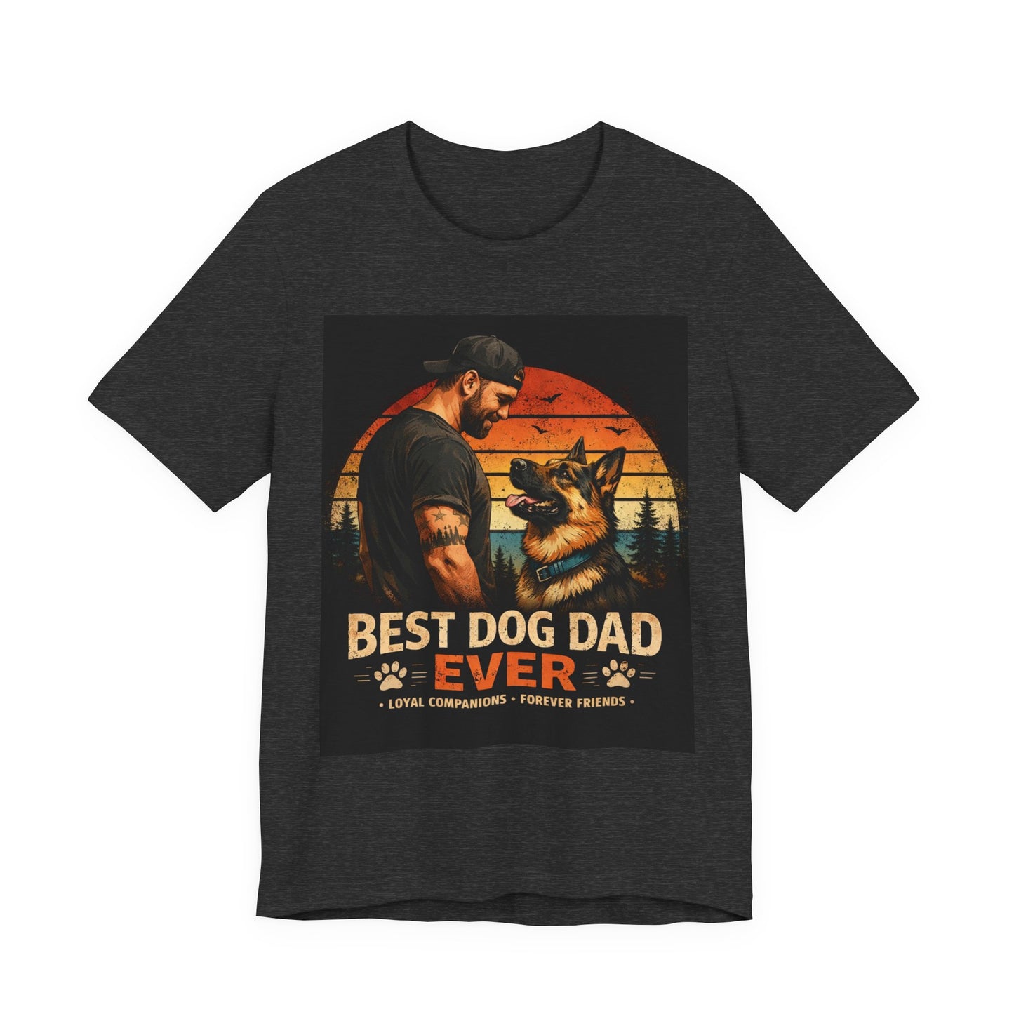 Best Dog Dad Ever Shirt | German Shepherd Dog Dad Tee | Loyal Companions Forever Friends | Bella Canvas 3001 Soft Tee