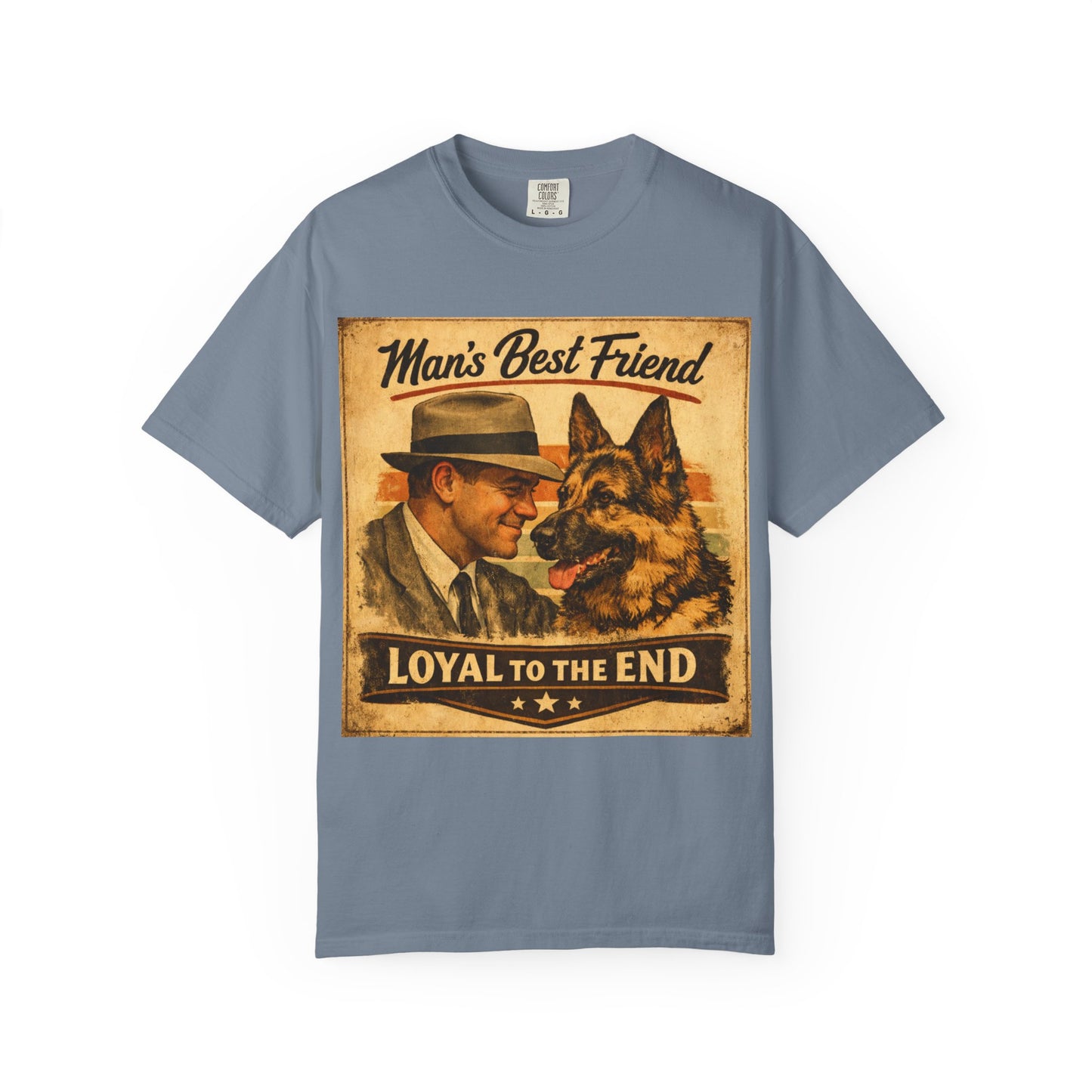 Man's Best Friend Loyal to the End T-shirt | Retro Dog Vintage Poster