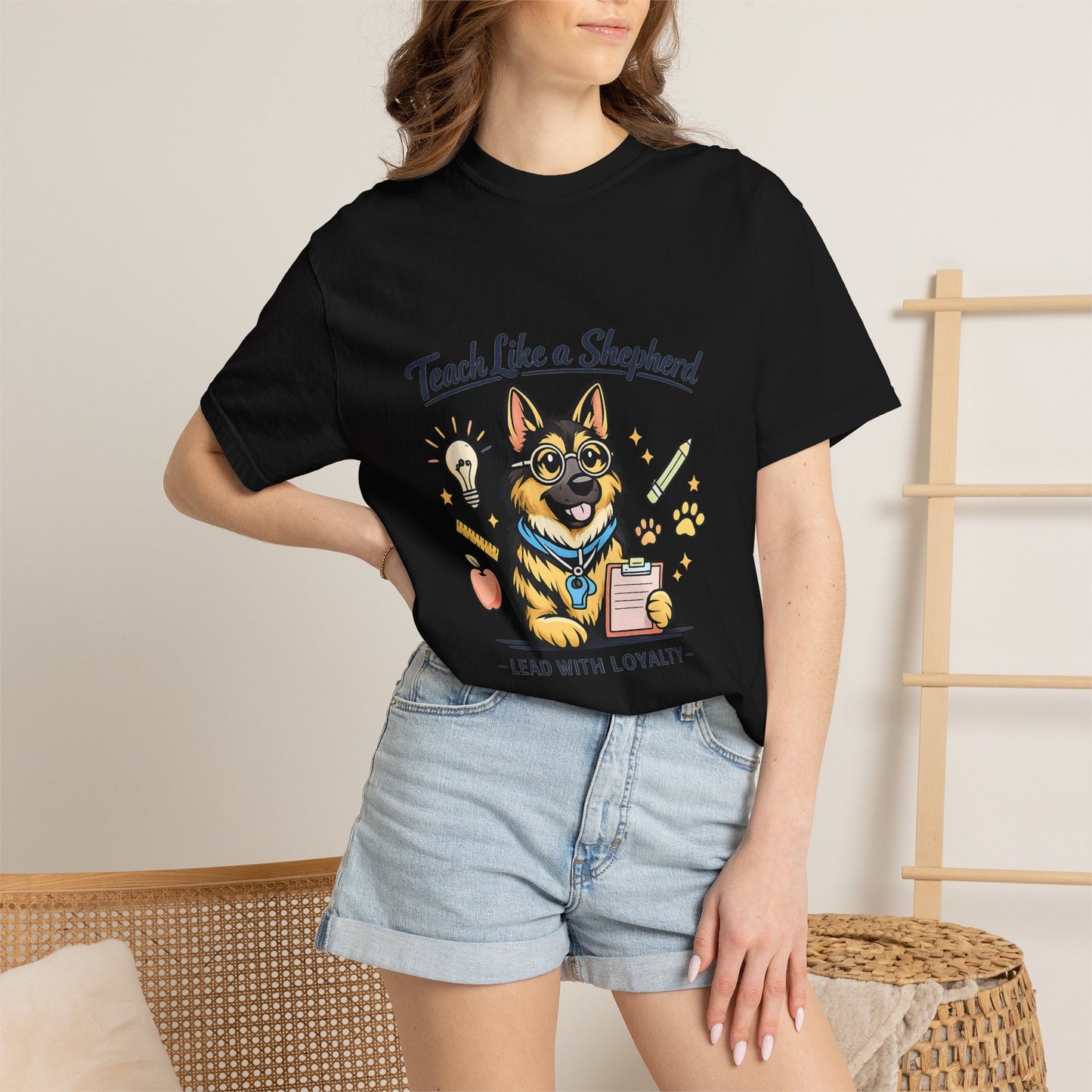 Teacher Life German Shepherd T‑Shirt – Funny Back to School Dog Lover Tee | Classroom Educator Gift | Bella Canvas 3001