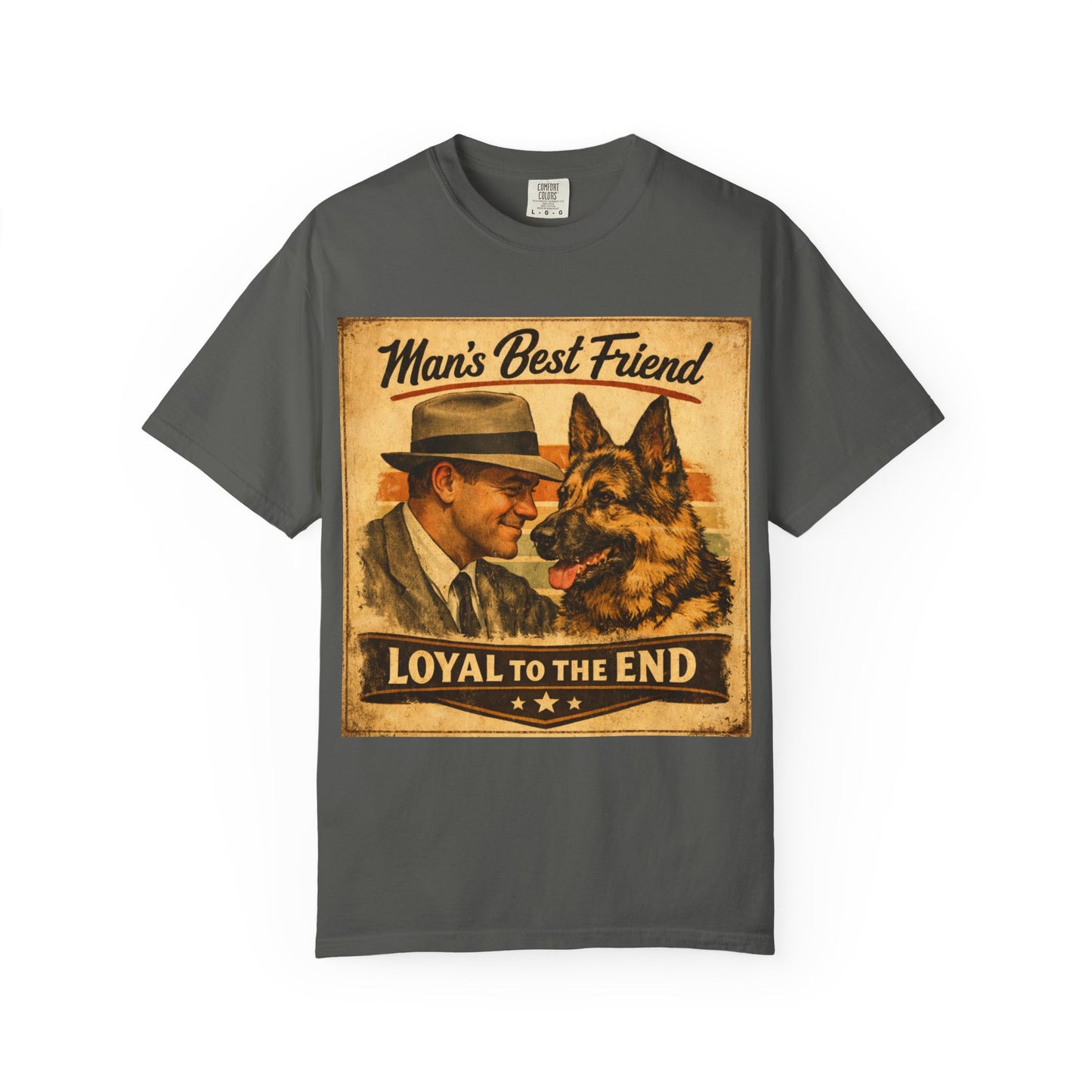 Man's Best Friend Loyal to the End T-shirt | Retro Dog Vintage Poster
