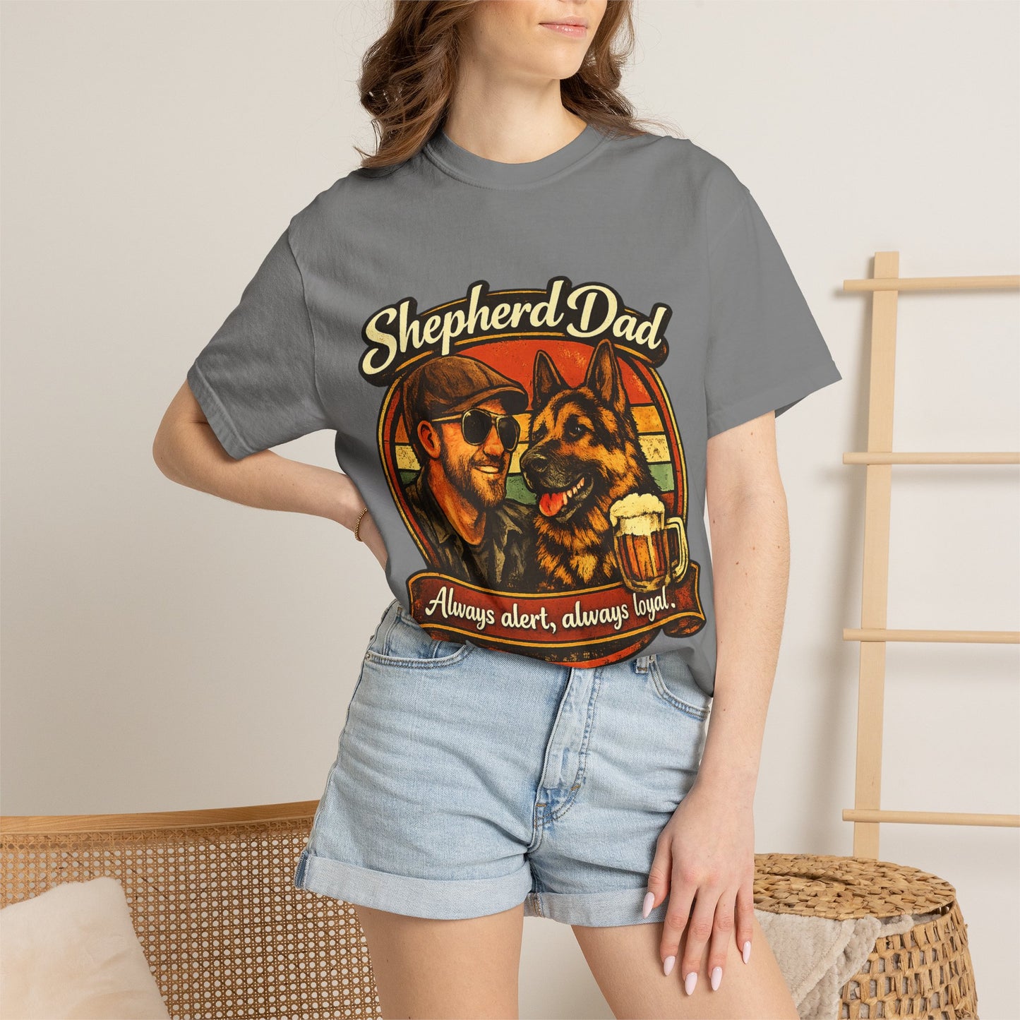 Shepherd Dad graphic T-Shirt | German Shepherd owner tee, dog lover shirt