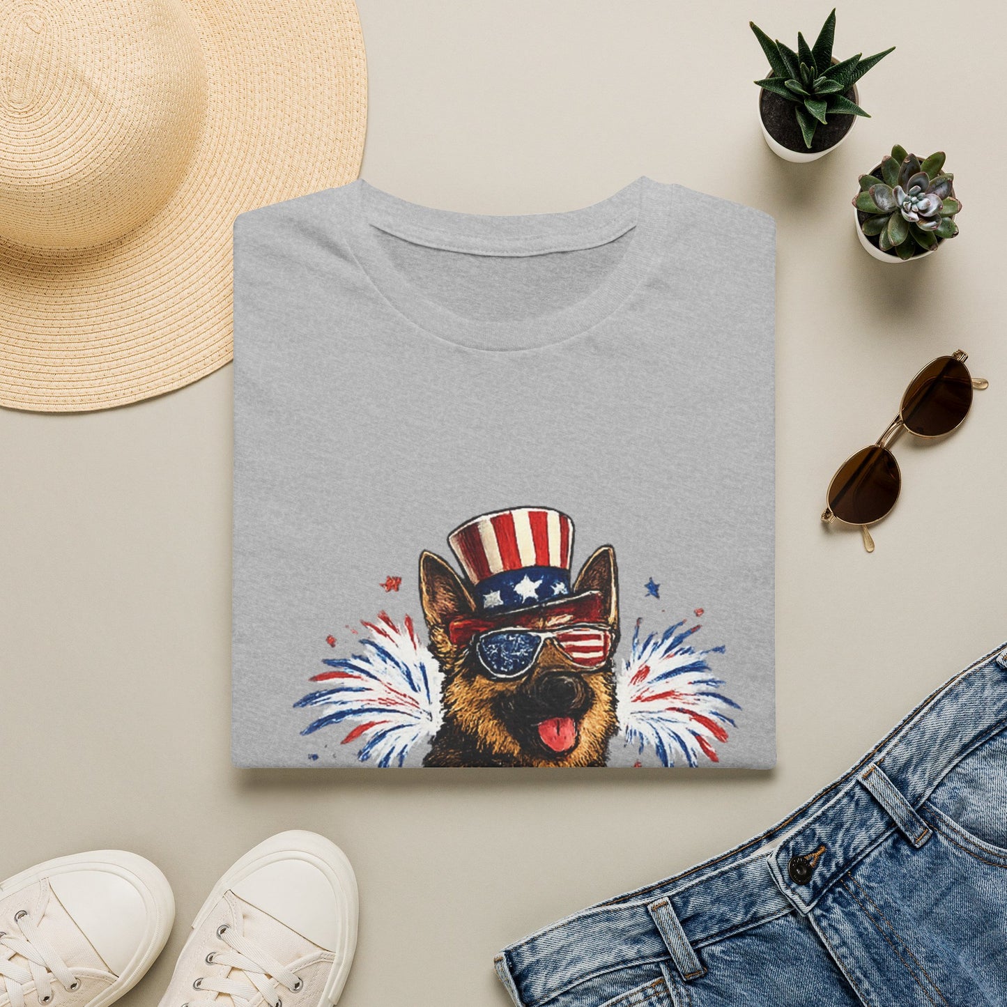 Patriotic German Shepherd Pawtriot T-Shirt | Fourth of July Dog Shirt