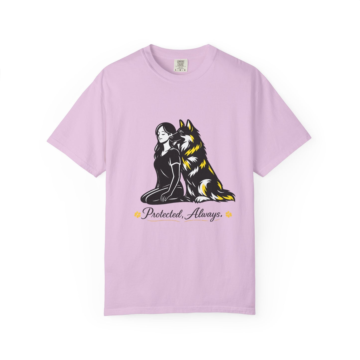 German Shephard and Woman, Guarded Forever, Petite Center Print