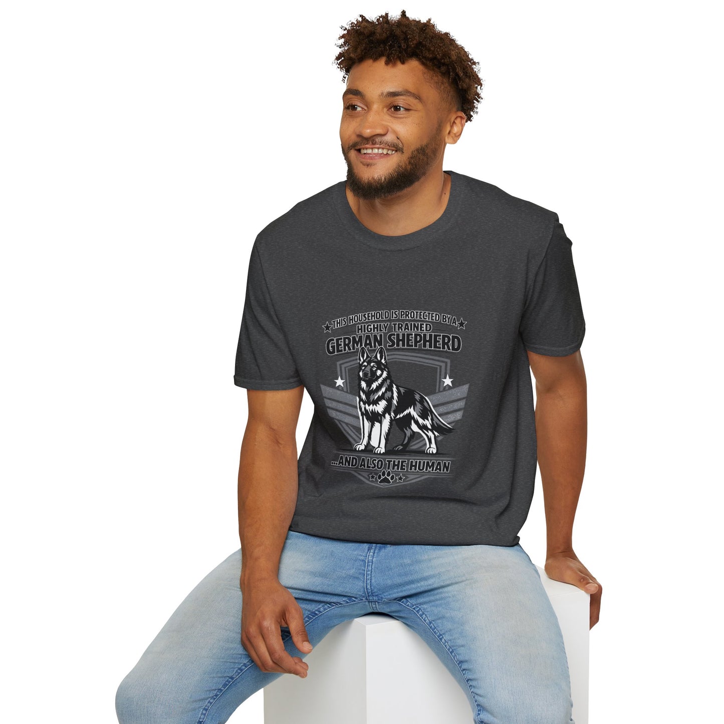 German Shepherd Protector T-Shirt — "This Household Is Protected By A Highly Trained German Shepherd"