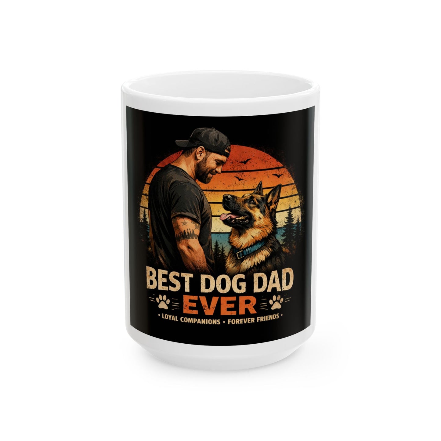 Best Dog Dad Ever Mug | German Shepherd Coffee Cup, Dog Lover Ceramic Mug