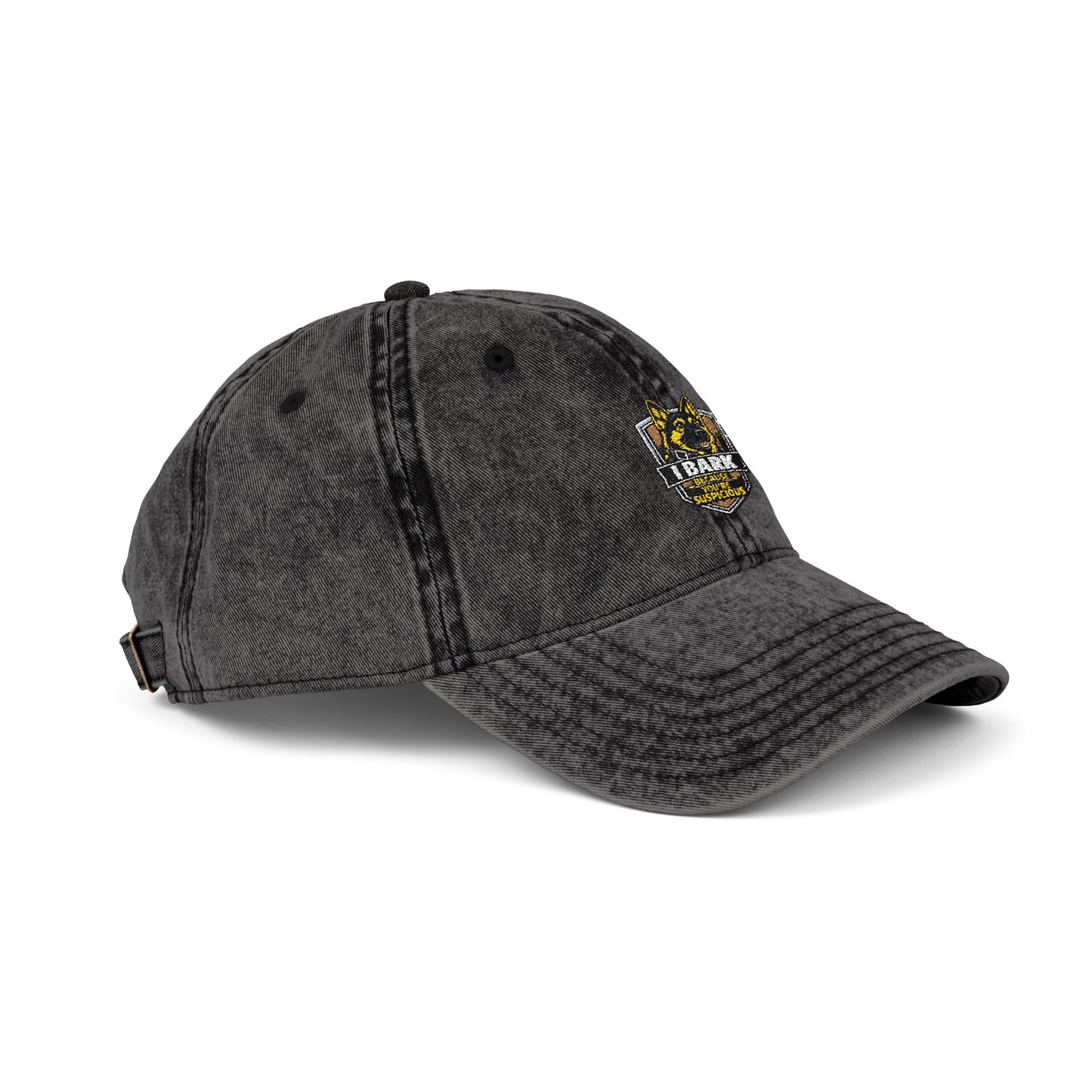 Vintage Embroidered Cap — Distressed Retro Tiger Crest Hat