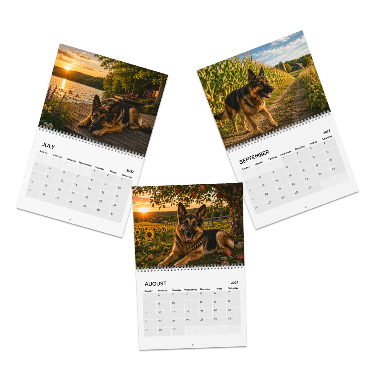 German Shepherds Through the Seasons – 2027 Wall Calendar