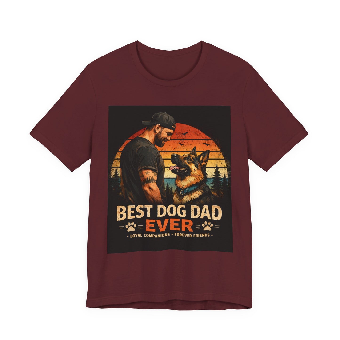Best Dog Dad Ever Shirt | German Shepherd Dog Dad Tee | Loyal Companions Forever Friends | Bella Canvas 3001 Soft Tee