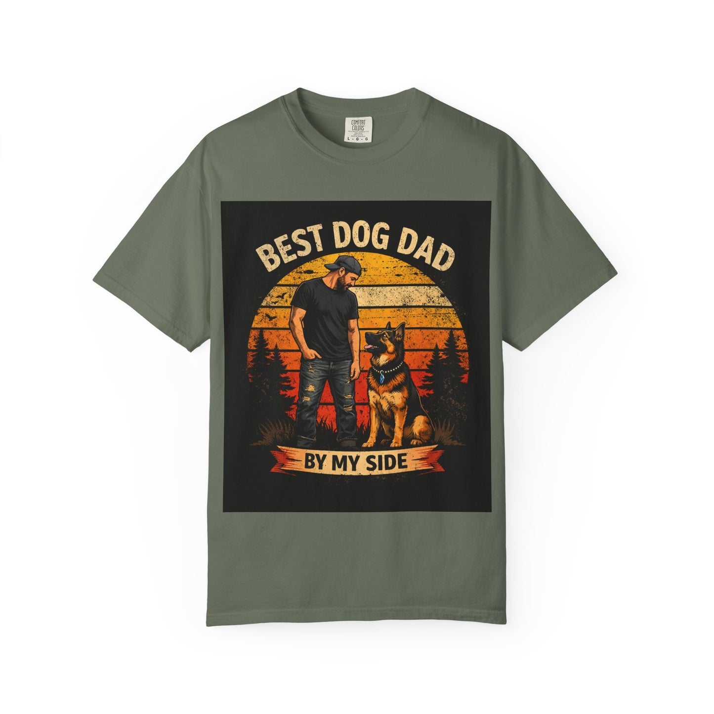 Best Dog Dad by My Side T-Shirt | Dog Lover Father Tee