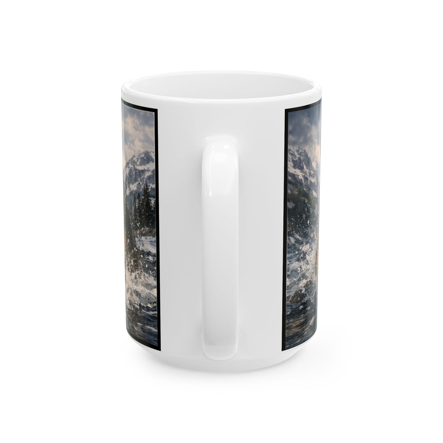 German Shepherd Running Through Water Mug