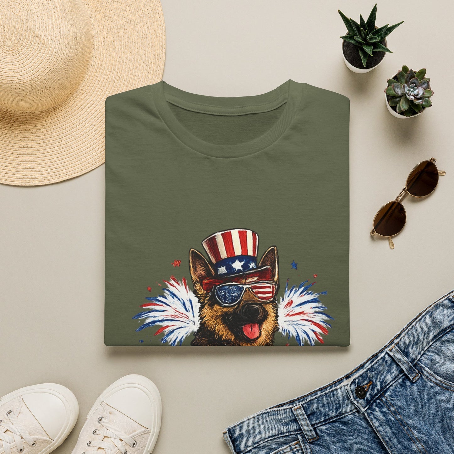 Patriotic German Shepherd Pawtriot T-Shirt | Fourth of July Dog Shirt
