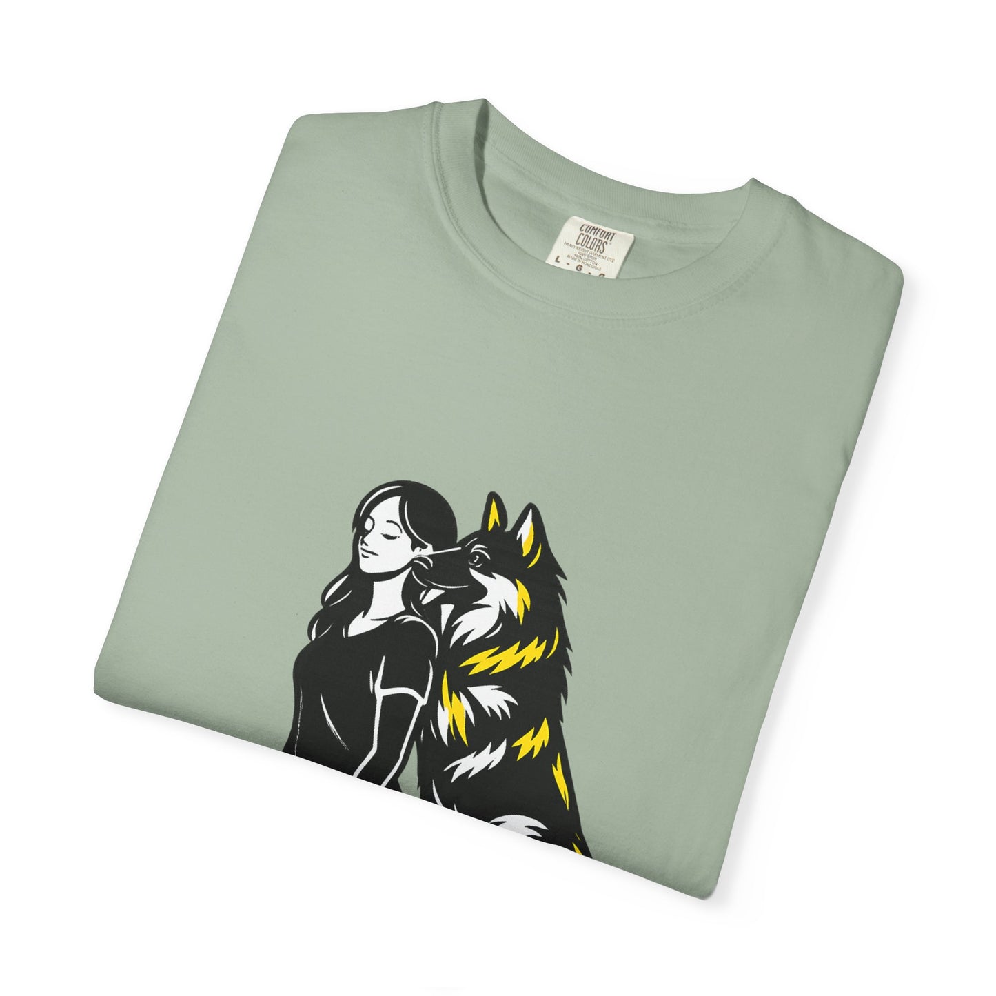 German Shephard and Woman, Guarded Forever, Petite Center Print