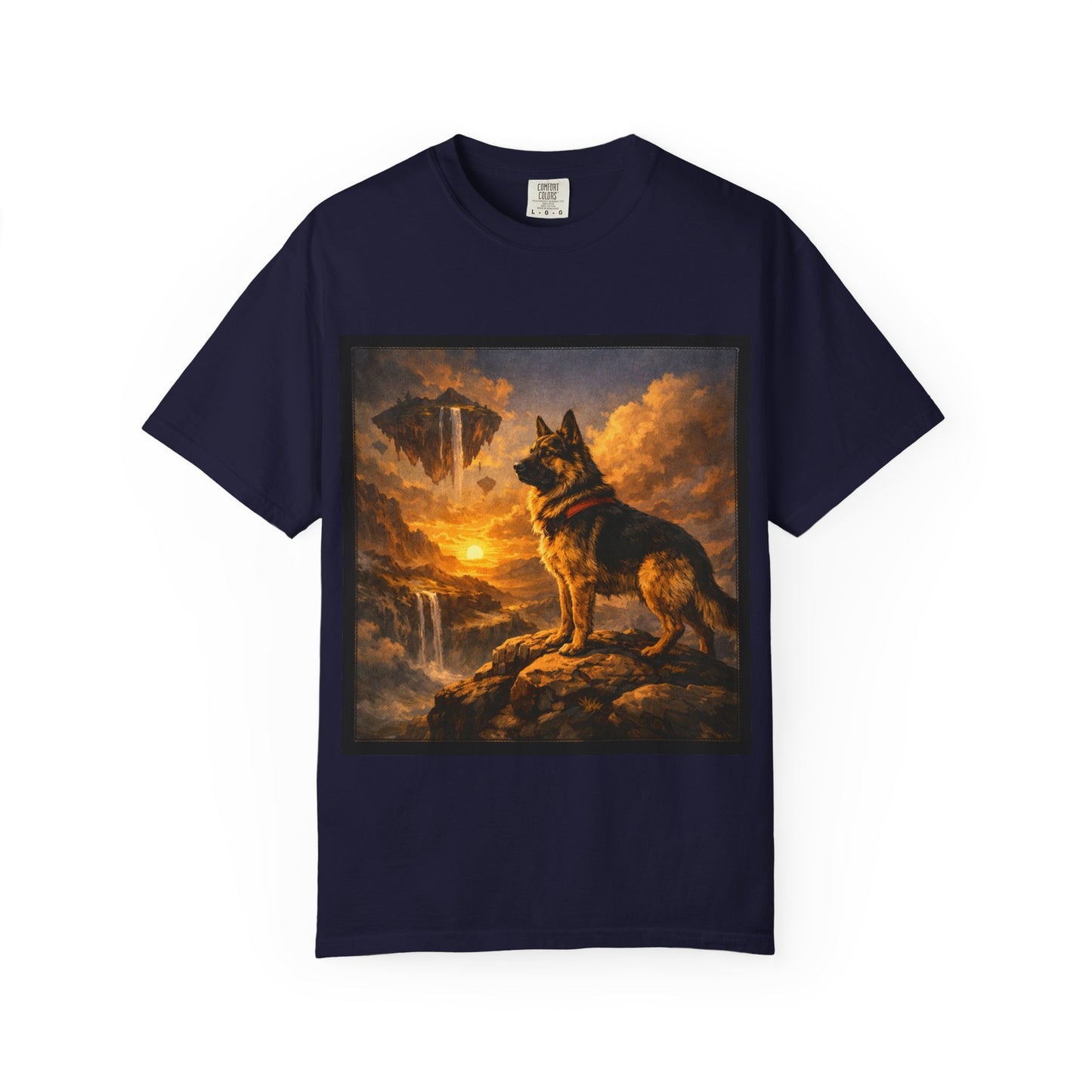 German Shepherd at Sunset T-shirt | Dog Portrait, Epic Landscape