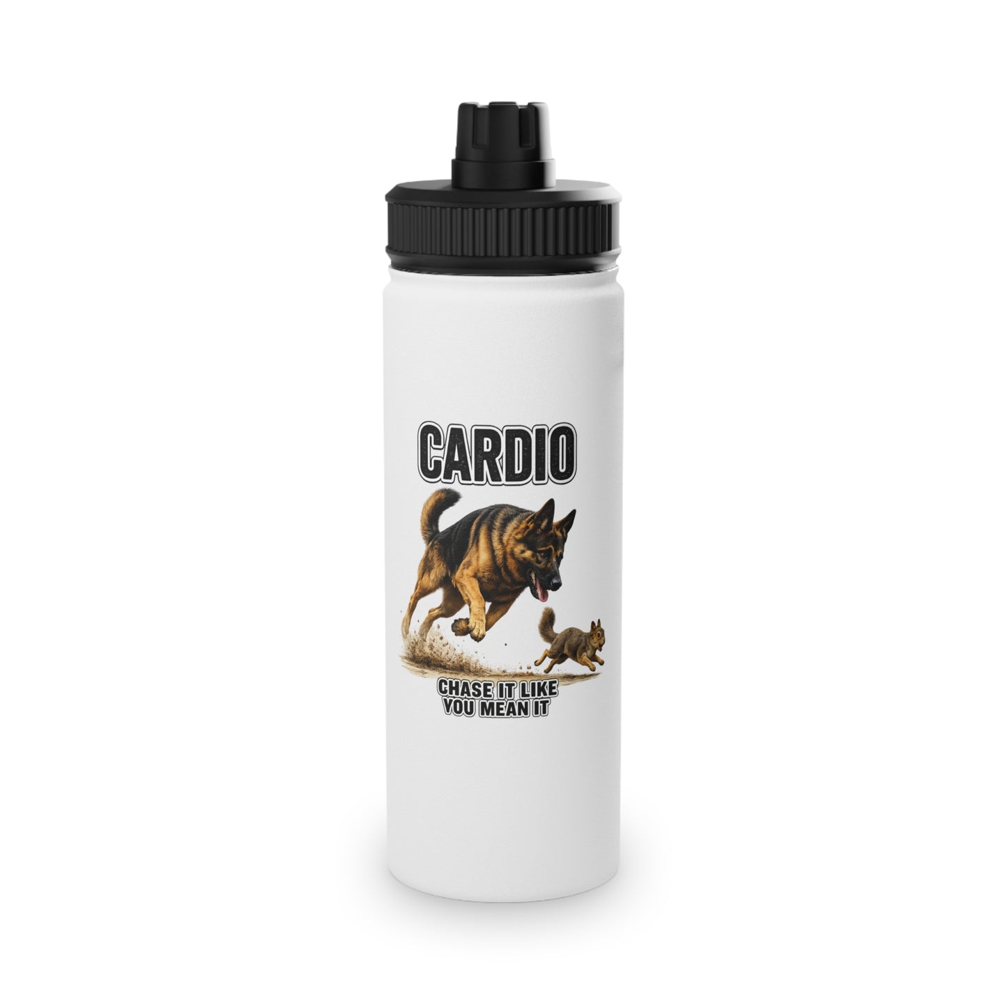 Cardio German Shepherd Water Bottle | Gym Bottle | Fitness Water Bottle | Workout Gift for Dog Lovers