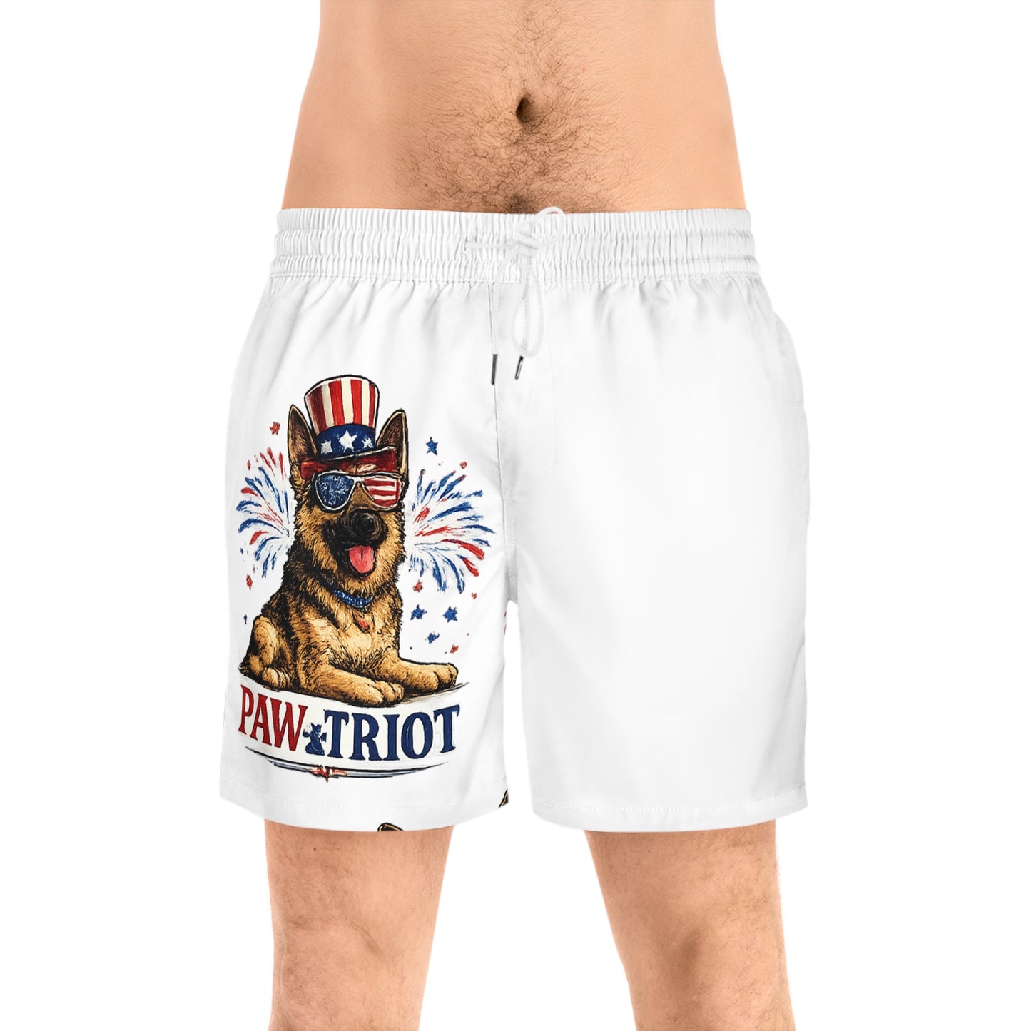 Paw-triot German Shepherd Swim Shorts | Patriotic Dog Fourth of July