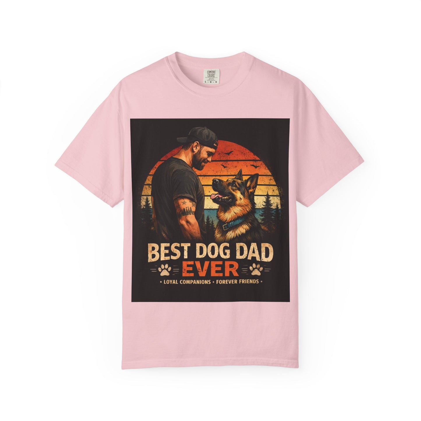 Best Dog Dad Ever Shirt | German Shepherd Dog Dad Tee | Loyal Companions Forever Friends | Comfort Colors 1717 Vintage Tee