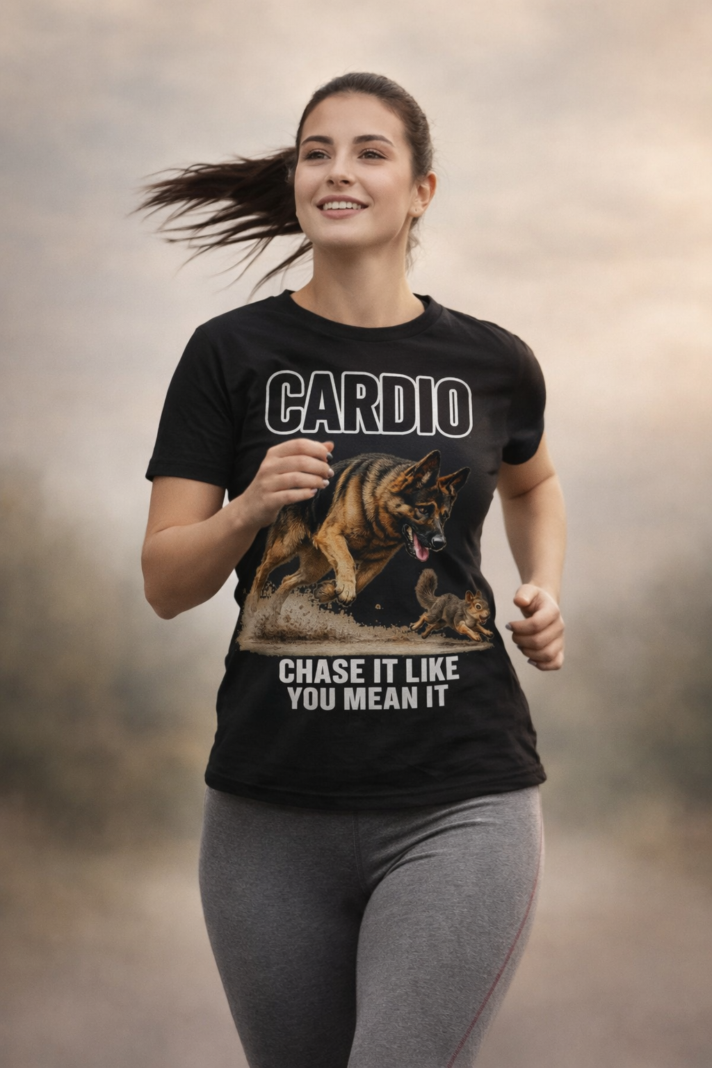 German Shepherd Cardio Workout T-Shirt | Chase It Like You Mean It | Pickens Athletic Standards™