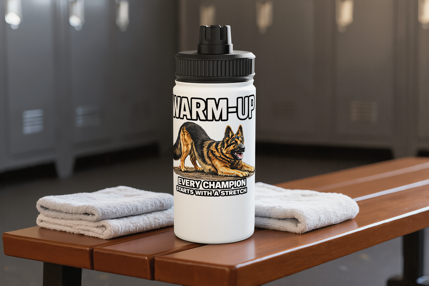 Warm-Up German Shepherd Sports Water Bottle | Pickens Athletic Standards™