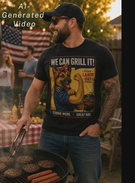 We Can Grill It German Shepherd Labor Day T-Shirt
